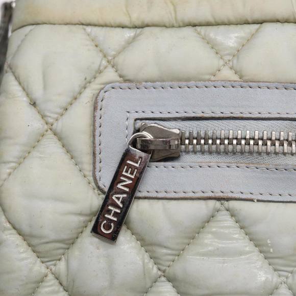 CHANEL Small Messenger Cococoon Shoulder Bag Nylon Gray Silver CC Auth bs17253 - Picture 15 of 16